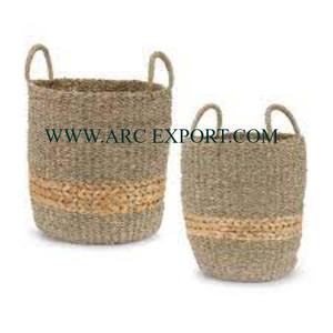Cesta clásica de frutas y verduras para decoración del hogar, cesta de almacenamiento de mimbre Natural, cesta tejida a mano ecológica, Juego de 3 - Product Image 3