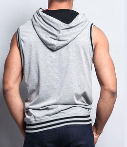 Vente chaude hommes décontracté entraînement à capuche débardeurs concepteur polaire veste 100% coton Polyester fermeture éclair courte longueur pour l'hiver - Product Image 2