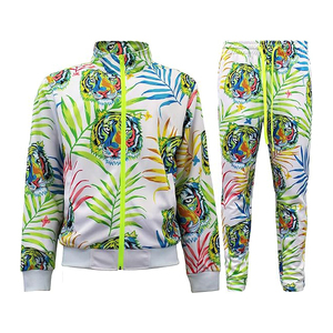 Ensemble de survêtement pour homme en polyester, fermeture éclair, respirant, léger, athlétique, jogging, tenue décontractée pour la salle de sport - Product Image 1