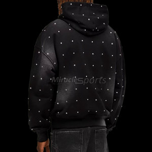 El mejor fabricante hecho con sudaderas con capucha de diamantes de imitación lavado ácido para hombre, sudaderas con capucha de diamantes de imitación lavado ácido para hombre - Product Image 3