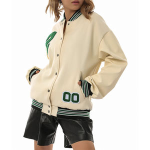 Personnalisable Satin Recadrée Varsity Vestes Haute Qualité Sublimé Satin Letterman Veste pour Dames Femmes Baseball Crop Vestes - Product Image 4