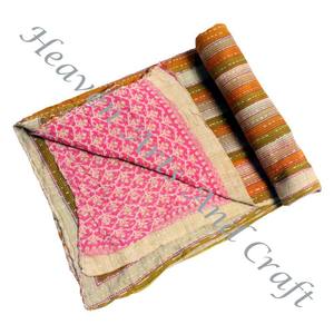 Kantha <b>Quilt</b> Gudari Kantha <b>Quilt</b> Gudari Hot Selling Wholesale Gold Supplier GD2039 Handmade Kantha <b>Quilt</b> Cotton Printed <b>Indian</b> - Product Image 2