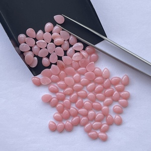 Quartz Rose Naturel Rose Poire Cabochon Calibré Gemme Lot De Pièces Quartz Rose Avec Dos Plat Pour Bijoux Faits À La Main - Product Image 4