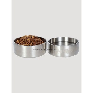 Juego de 2 cuencos metálicos para alimentación de perros de calidad superior forma redonda jardín decorativo único perro agua y cuenco de comida para suministros - Product Image 1