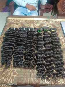 Extensiones de cabello virgen indio personalizadas de Grado Superior doble trama cuerpo onda de agua Fumi Curl cabello crudo solo donante - Product Image 3