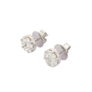 Boucles d'oreilles en or blanc 18 carats fait à la main diamant naturel solitaire goujons bijoux de luxe cadeau d'anniversaire pour les femmes - Product Image 2