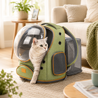Sac à dos de transport portable haut de gamme pour chats et petits chiens, extensible, avec fenêtre bulle ventilée, vente en gros