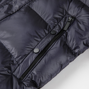 Veste matelassée longue en nylon noir d'hiver de haute qualité OEM avec logo personnalisé 2025, veste à bulles pour hommes, doudoune pour hommes - Product Image 6