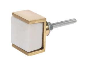 Perilla de Cajón de Latón y Color Blanco, Herraje Decorativo para Muebles de Gabinete, Diseño Elegante, Moderno y Limpio, Venta al por Mayor - Product Image 1