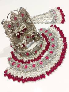 Ensemble de bijoux de mariée en acier inoxydable lourd avec strass, plaqué argent, collier classique à plusieurs rangs, boucles d'oreilles cloutées, anniversaire, femme - Product Image 3