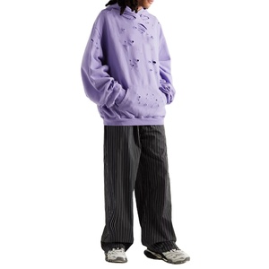 เสื้อมีฮู้ดสีดำสำหรับผู้ชายผ้าคอตตอนผสมเสื้อมีฮู้ดสีดำดีไซน์ตามสั่ง - Product Image 5