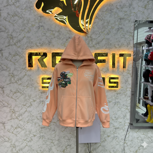 Tendance Mode Fabricant professionnel Sweat à capuche zippé Puff Printed fabriqué en usine Sweats à capuche à bas prix pour hommes - Product Image 1