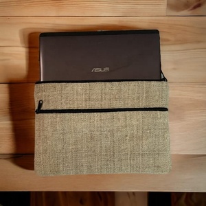 Housse pour ordinateur portable biodégradable écologique de 12 pouces faite à la main Housse pour ordinateur portable polyvalente en chanvre Ensemble de sacs pour ordinateur portable de style népalais - Product Image 2