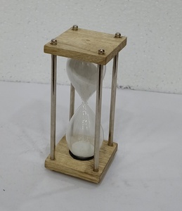 Modern Wood Base <b>Sand</b> Timer Clock Set of 2 Kitchen School Hourglass for Office & Home <b>Decor</b> Glass Material - Product Image 6