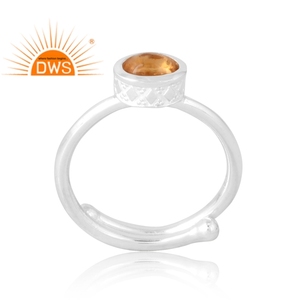 แหวนพลอยซิทรีนธรรมชาติทำจากเงินสเตอลิง925ผลิตตามสั่ง - Product Image 1