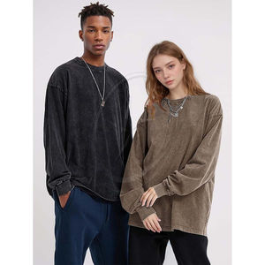 Sudadera Vintage de lavado ácido de gran tamaño para hombre, 100% de algodón, manga larga, ropa de calle térmica a prueba de viento, técnicas bordadas pesadas - Product Image 6