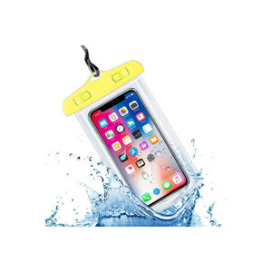 Étui de téléphone universel en silicone jaune imperméable, pochette étanche pour tous les smartphones - Product Image 1