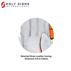 Venta al por mayor de guantes de conductor de alta resistencia de piel de oveja de vaca de seguridad térmica de cuero cómodo TPR protección impermeable trabajo de soldadura - Product Image 5