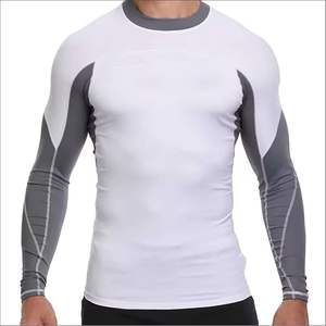 Camiseta Deportiva de Manga Larga para Hombre, Transpirable, de Secado Rápido, Spandex/Poliéster, Color Sólido - Product Image 4