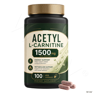 Capsule Vegetariane di Acetil L-Carnitina 1500mg per Porzione, Supporto per Energia Cellulare e Metabolismo dei Grassi, 100 Capsule OEM - Product Image 1