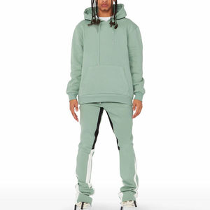 Chándal de hombre 100% algodón Material personalizado Logo impresión Sudadera con capucha con pantalones Streetwear estilo para hombres - Product Image 1