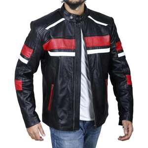 Veste en cuir véritable de marque personnalisée pour homme, imperméable, respirante, coupe ample, doublure en polyester et style urbain - Product Image 4