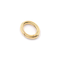 Fermoirs à ressort ovales en laiton plaqué or 18 carats, connecteurs faits à la main pour la fabrication de colliers et de bracelets