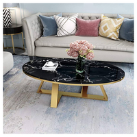 Table basse avec plateau en marbre blanc table basse en acier inoxydable doré avec tiroir ensembles de tables basses en marbre de luxe nordique moderne