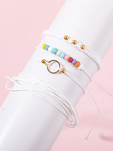 4 unids/set pulsera de dijes hecha a mano ajustable estilo bohemio pulseras coloridas para niñas <span class=keywords><strong>simplemente</strong></span> pulsera de cuerda regalo para <span class=keywords><strong>amigos</strong></span> - Product Image 4