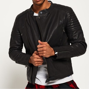 Veste d'hiver chaude en cuir véritable pour hommes avec fermeture à glissière Logo de style de rue décontracté sur la veste avant pour hommes Expédition DDP - Product Image 1