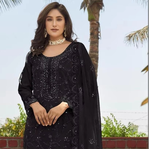 Diseñador Santoon Shalwar Kameez con bordado intrincado Dupatta bordado intrincado para ocasiones de fiesta - Product Image 1