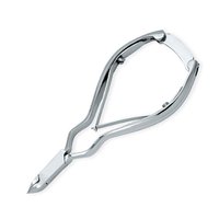 Coupe-ongles et cuticules de luxe en acier inoxydable courbé, à ouverture large, pointe fine et aiguisée, avec verrouillage arrière et double mécanisme à ressort