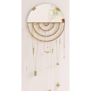 Lujoso colgador de joyas de metal de latón antiguo con espejo para almacenar y exhibir elegantes collares y pendientes - Product Image 4