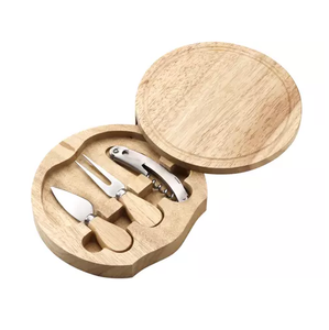 ชุดถาดชีสไม้ไผ่แบบพับเก็บได้ทำจากสเตนเลสสตีลชุดเขียงและมีด - Product Image 4