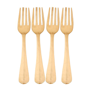 Cuillère à fourchette à fruits en laiton argenté poignée en relief meilleur design cuillère à fourchette à dessert en acier miroir - Product Image 3