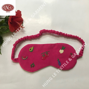 Máscara de dormir Rosa bordada de algodón para accesorios para el cabello - Product Image 2