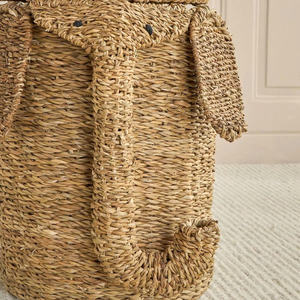 ตะกร้าเก็บช้างหญ้าทะเลธรรมชาติสำหรับตกแต่งห้องนั่งเล่นใช้งานได้จริง - Product Image 3