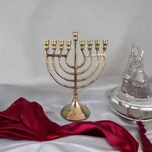 Handmade Gold Finish Menorah Candle Stand Customizable Home Decorative Christmas and <b>Easter</b> <b>Ornament</b> - Product Image 2