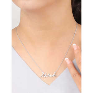 Collar con colgante fino con nombre personalizado para hombre - Product Image 4