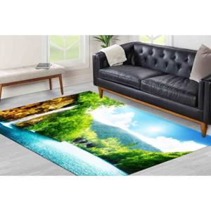 Tapis Cascade dans la Forêt Profonde, Tapis de Décoration Intérieure, Tapis Vue Forêt, Tapis Doux à Poils Longs - Product Image 2