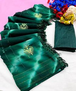 Saree de travail de séquence d'impression numérique georgette attrayante avec blouse non cousue vêtements décontractés prix de gros vêtements ethniques - Product Image 5