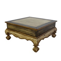 Table basse de style européen, reproduction antique, table à thé vintage en bois, table centrale pour le salon