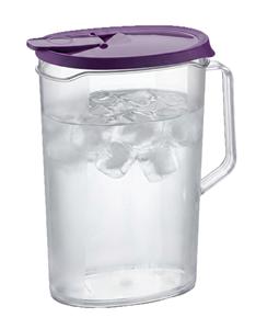 Carafe à eau écologique en plastique 2,2 litres avec poignée moderne et couvercle, pichet à jus transparent, vaisselle en gros, carton de 12 pièces, usage domestique - Product Image 1