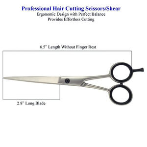 Tijeras para cortar cabello de 6,5 pulgadas, tijeras de peluquería de acero inoxidable, tijeras de agarre cómodo - Product Image 4