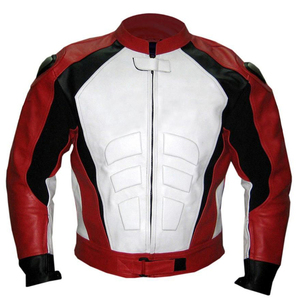 Factory Made Manufacturer's Men's High Quality Custom Breathable Windproof Genuine Leather Motorbike <b>Racing</b> <b>Jacket</b> for All - Product Image 3