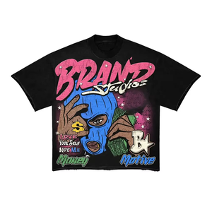 Camiseta de algodón de verano de moda para hombres Drop Shoulder Vintage Boxy Fit recortada de gran tamaño transpirable Jersey DTG estampado frontal Plus - Product Image 6