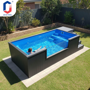 สระว่ายน้ำไฟเบอร์กลาสสำเร็จรูปตั้งพื้น ทนทานต่อรังสียูวี พร้อมโครงเหล็กชุบสังกะสี และอุปกรณ์เสริมสำหรับสระว่ายน้ำ - Product Image 1