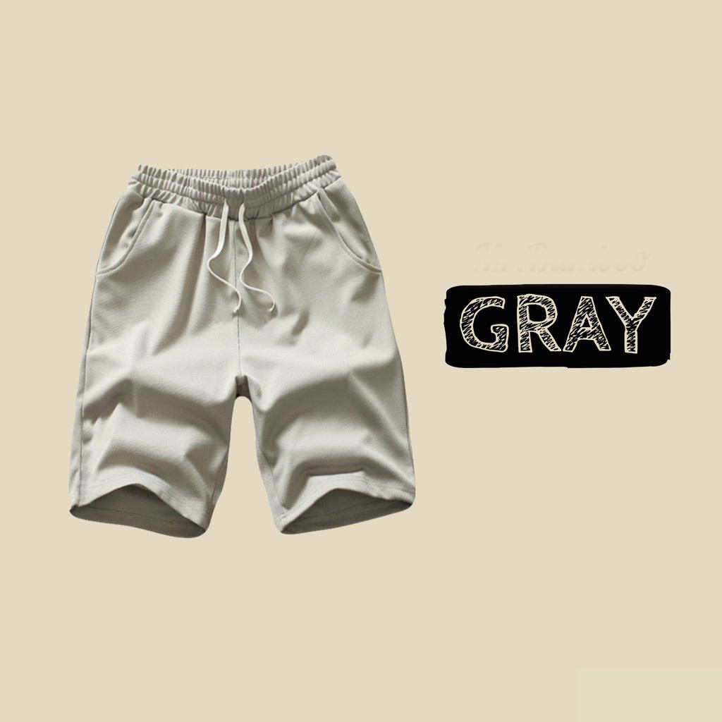 กางเกงขาสั้นตาข่ายสีเทา