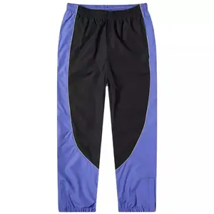 2 Tone Color Pants Benutzer definiertes Logo Polyester futter Leichte Nylon Wind Stop Pants Herren Trainings hose