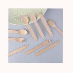 Juego de cubiertos de metal modernos personalizados, cubiertos de madera de melocotón con mango en forma de U, juego de cubiertos de acero inoxidable de Portugal para restaurante - Product Image 1